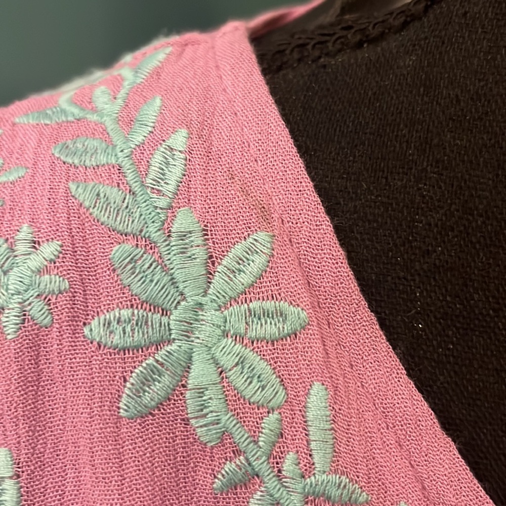 J. Marie Lilac Floral Embroidered Tiered Dress Size Small - Picture 13 of 16